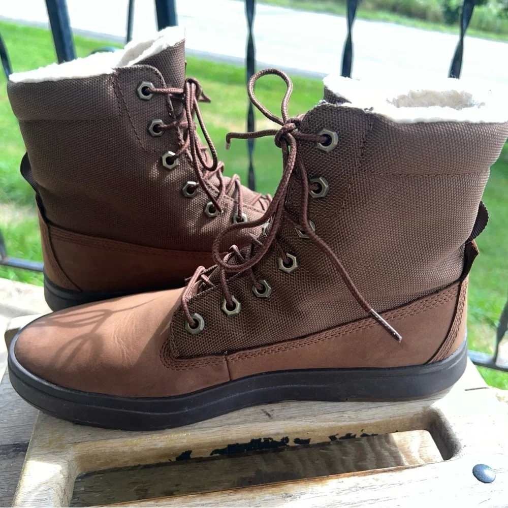 Timberland Mens Size 10 Davis Square Roll Top Mid Brown Chukka Boots #A2K9R